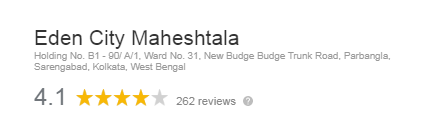 Eden City Maheshtala Review by Google users 4.1/5*