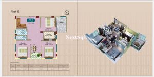 Basilica Nest Flat E3BHk 811 SQft Carpet