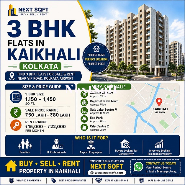 Kaikhali 3bhk Flat Sale Rent Price